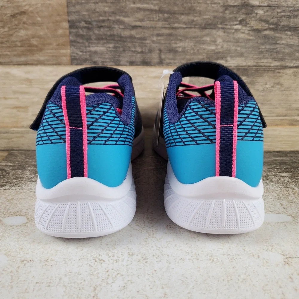 Skechers Microspec Plus Sprint Speed Girls Shoes Sz 3 Athletic Navy Blue Sneaker